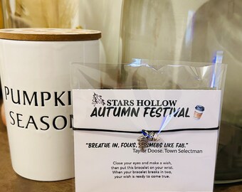 Gilmore girls inspired wish bracelets. Autumn festival. Acorns and leaves