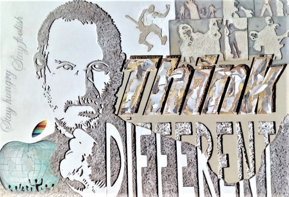 Sculptura bas-relief THINK DIFFERENT Steve Jobs 3/9