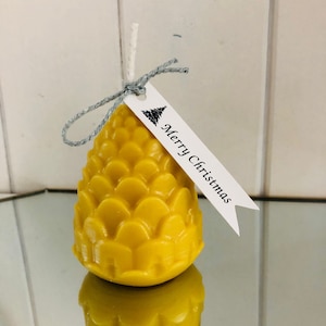 Pine Cone Beeswax Candle: Hand Poured Christmas Decor