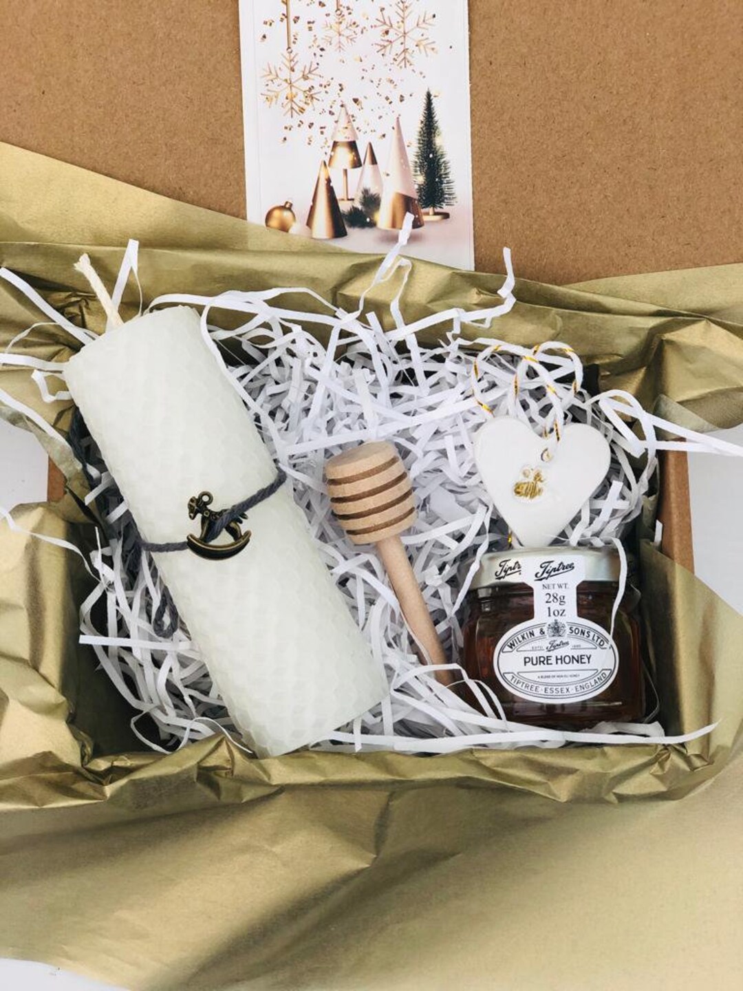 Christmas Beeswax Candle Gift Set With Rocking Horse or Star Charmshand