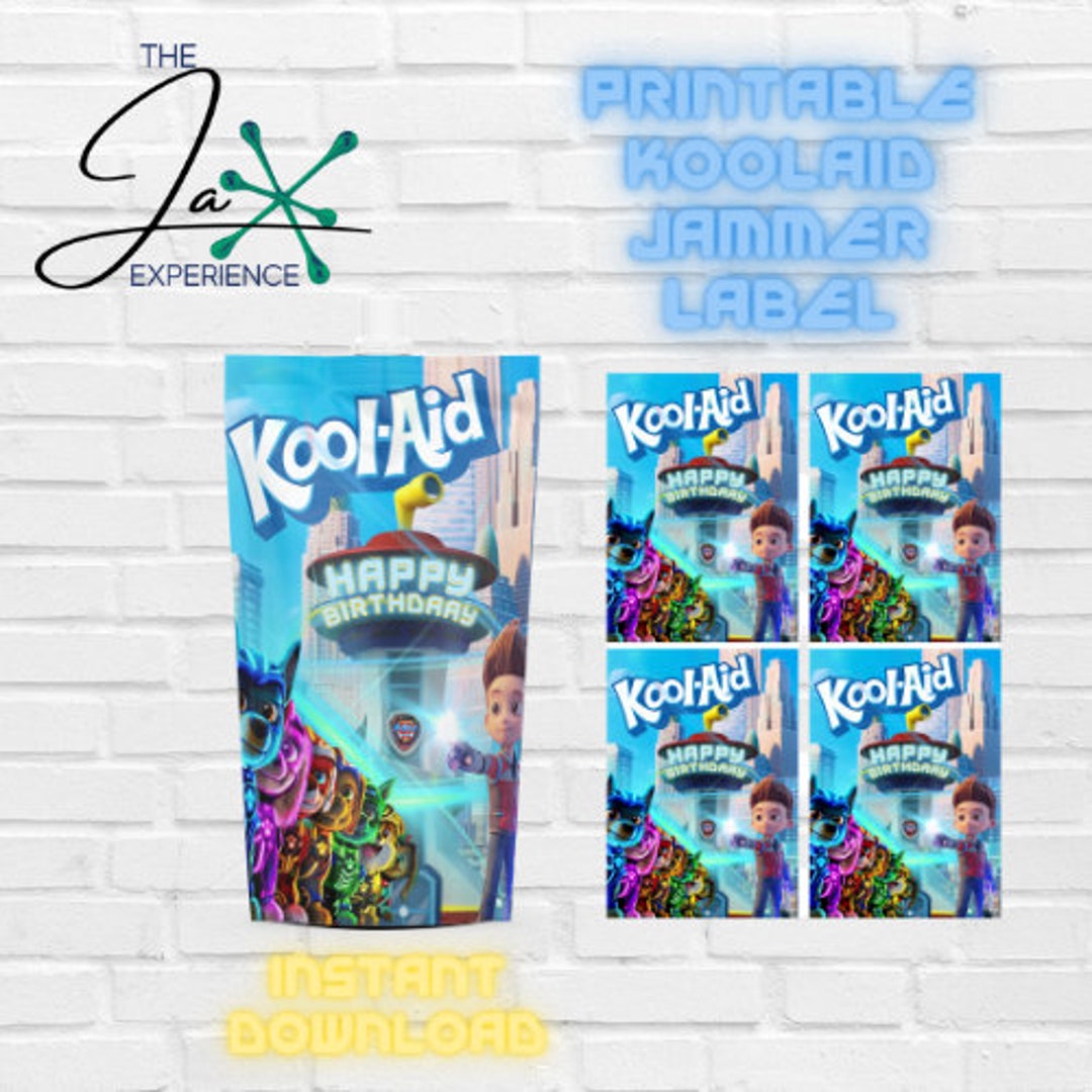 P.A.W. Patrol Printable Koolaid Jammer Label Party Favor Etsy