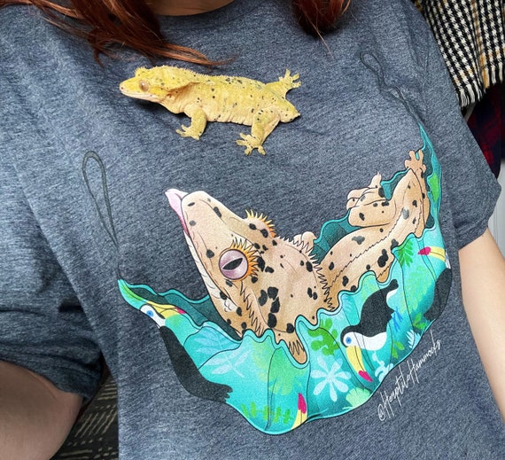 Dalmatian Crested Gecko Hammock Unisex Crewneck Reptile T-shirt