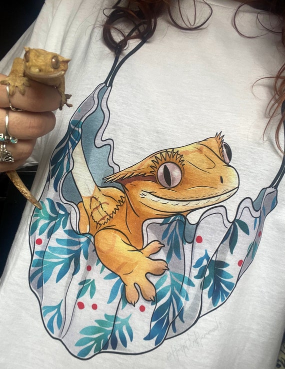 Tiger Crested Gecko Herptile Hammocks Unisex Crewneck Reptile T-shirt