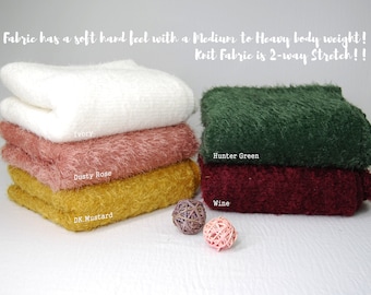 Plush Angola Knit Fabric: Fluffy Sweater Knit, Medium-Heavy Weight