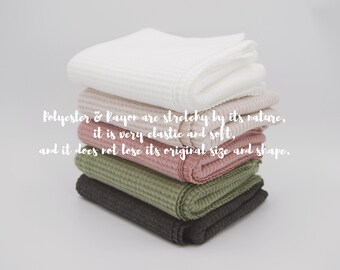 Brushed Waffle Knit Fabric: Soft Poly Rayon Blend, Various Colors, By The Yard