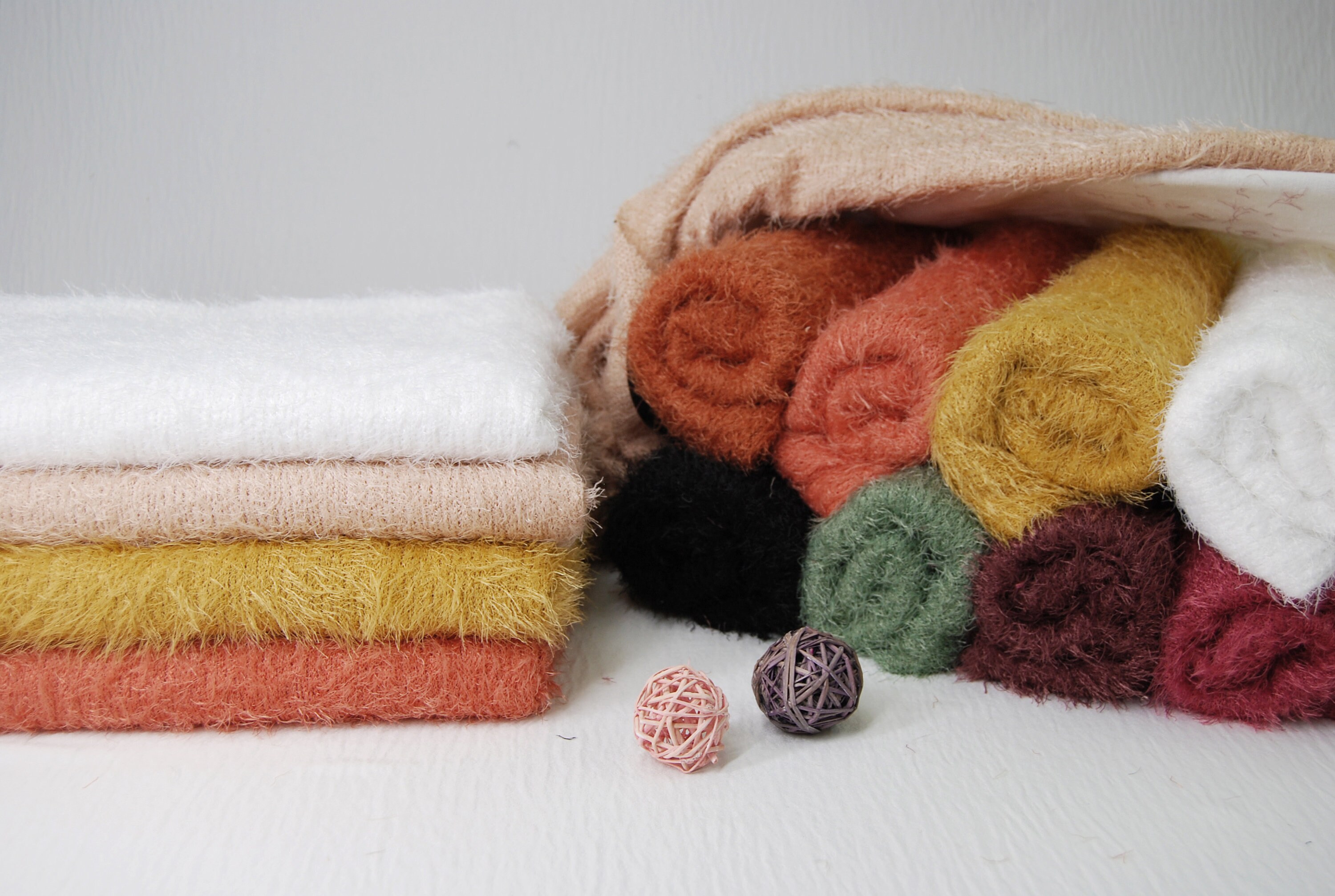 Cosy Knit Fluffy hair ANGOLA Fabric by the yard, Soft hand feel 