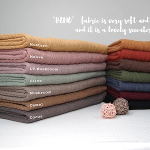 NOUVEAU tricot torsadé en relief « BONO » par mètre, Diverses options de couleurs, Doux au toucher, poids moyen à lourd