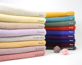 Chenille Sweater Knit Fabric SUGAR: Soft Medium Weight, Various Colors