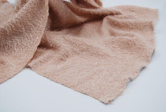 【COSYHARU】Pring Angora Knit TAUPE Cosy Knit Fluffy Hair ANGORA Fabric by the Yard, Soft