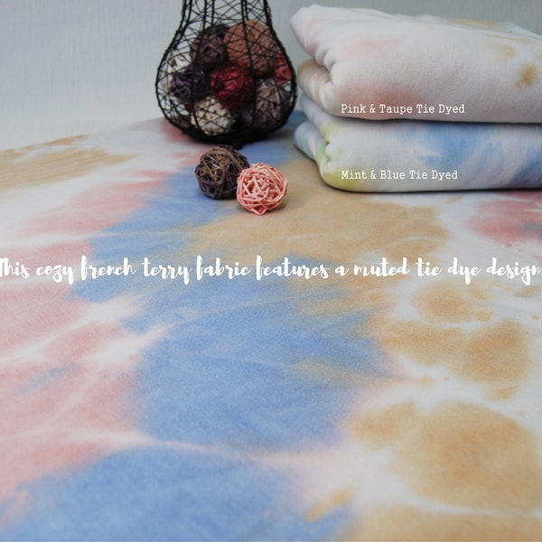 Tie Dye FRENCH TERRY Fabric by the yard, Soft hand feel with Light and Medium weight*Free SAMPLE Available*