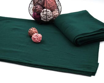 GREEN French TERRY Solid Fabric by the yard, Soft hand feel with Medium weight