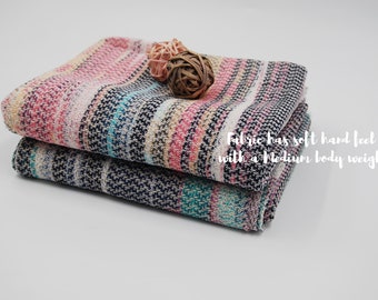 Vintage Multicolor Stripe Hacci Sweater Knit Fabric Soft Medium