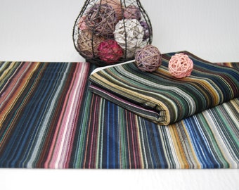 Striped Venezia Knit Fabric: Multicolor Poly Span Blend By The Yard