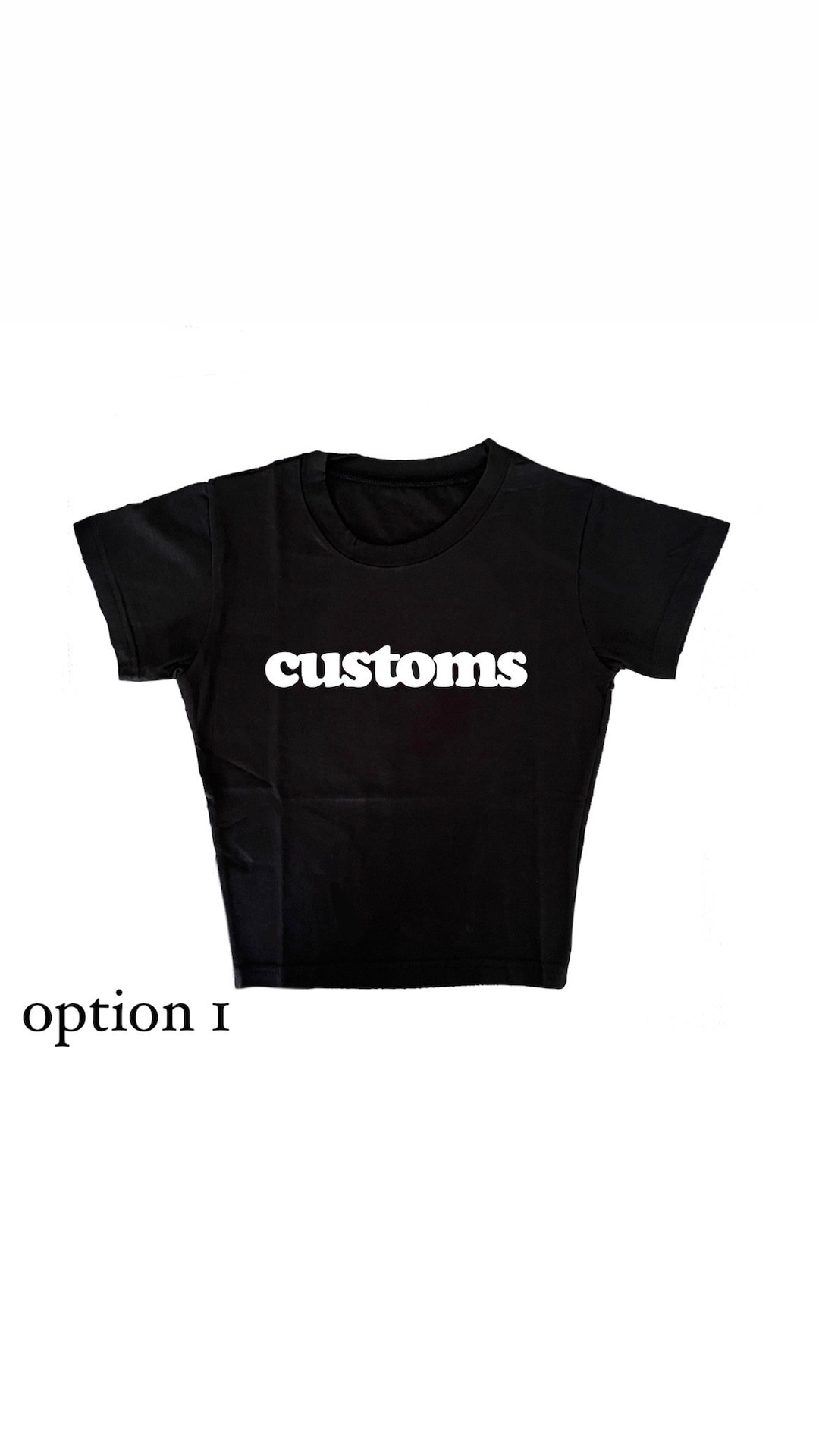 Custom Slogan Black Baby Tee Y2k Cropped Graphic T Shirt 2000s Era Mall ...