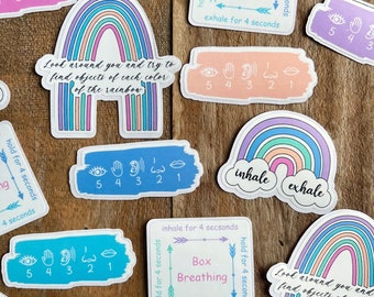 Mental Health Stickers / Five Senses Grounding / Mindfulness Therapy Sticker / Mental Health Awareness / Social Worker Stickers