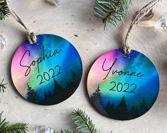 Personalized Northern Lights Ornament / Aurora Borealis Ornament/ Custom Christmas Ornament / Personalized Ornament