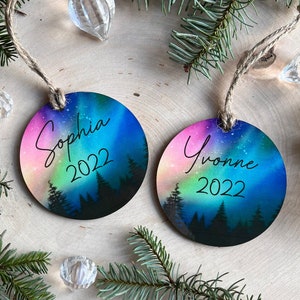 Personalized Northern Lights Ornament / Aurora Borealis Ornament/ Custom Christmas Ornament / Personalized Ornament