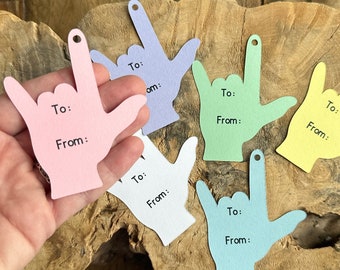 Sign Language Gift Tags / ASL Valentines Day Gift / ASL Gift Tag / Sign Language Tags / ASL I Love You Gift Tags / Sign Language Gift Wrap