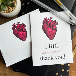 Anatomical Heart Card / Human Heart Thank You Note / Card for Cardiologist / Electeophysiologist / Cardiothoracic Surgeon / Thank You Card