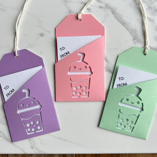 Boba Tea Gift Card Holder / Easter Basket Stuffer / Gift Card Tag / Spring Gift Card Holder / Easter Gift Idea