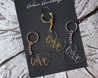 ASL Love Key Chain / American Sign Language Love Key Ring / ASL Love Hand Key Chain / ASL Valentine's Day Gift / I Love You Keychain