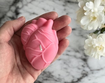 Anatomical Heart Candle / Valentine’s Day Candle / Red Heart Candle / Romantic Gift / Pink Human Heart / Heart Shaped Candle