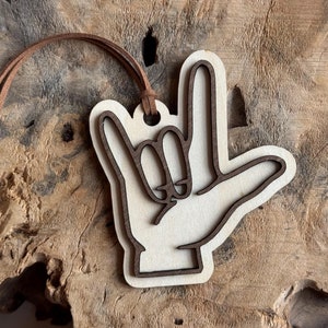 Personalized ASL Ornament / Custom Sign Language Ornament / ASL I Love You Ornament / ASL I Love You Ornament /  Christmas Ornament