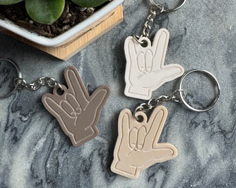 ASL I Love You Keychain / Sign Language Gift / Sign Language Key Ring / Valentine’s Day Key Ring / ASL Keychain