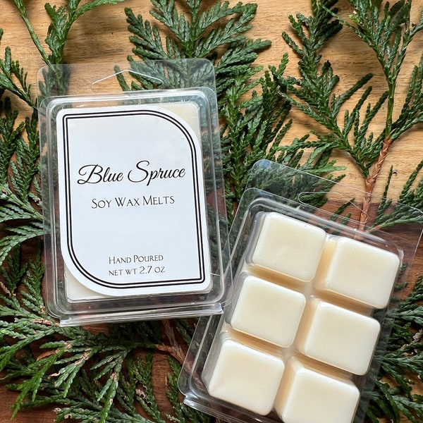 Fall Wax Melts / Blue Spruce Scented Aroma Melts / Christmas Soy Wax Melts / Highly Scented Wax Melts for Winter / Autumn Wax Melts