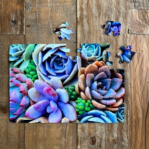 Succulent Puzzle / Flowers Jigsaw Puzzle / Gift for Gardener / Garden Puzzle