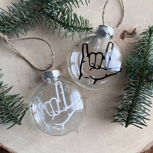 ASL I Love You Ornament / American Sign Language I Love You Ornament / ASL Gift / Sign Language Ornament / ASL Ornament
