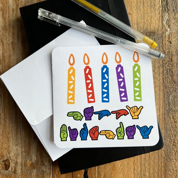 Sign Language Birthday Card / ASL Happy Birthday Card / Sign Language Card / ASL Card / Birthday Card