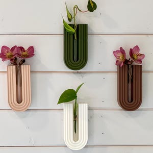 Arch Wall Plant Propagation Hanging / Wall Mounted Flower Vase / Modern Wall Planter / Propagation Station with Glass Tube