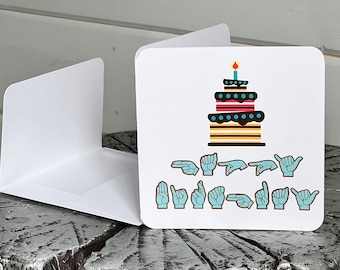 Sign Language Birthday Card / ASL Happy Birthday Card / Sign Language Card / ASL Card / Birthday Card