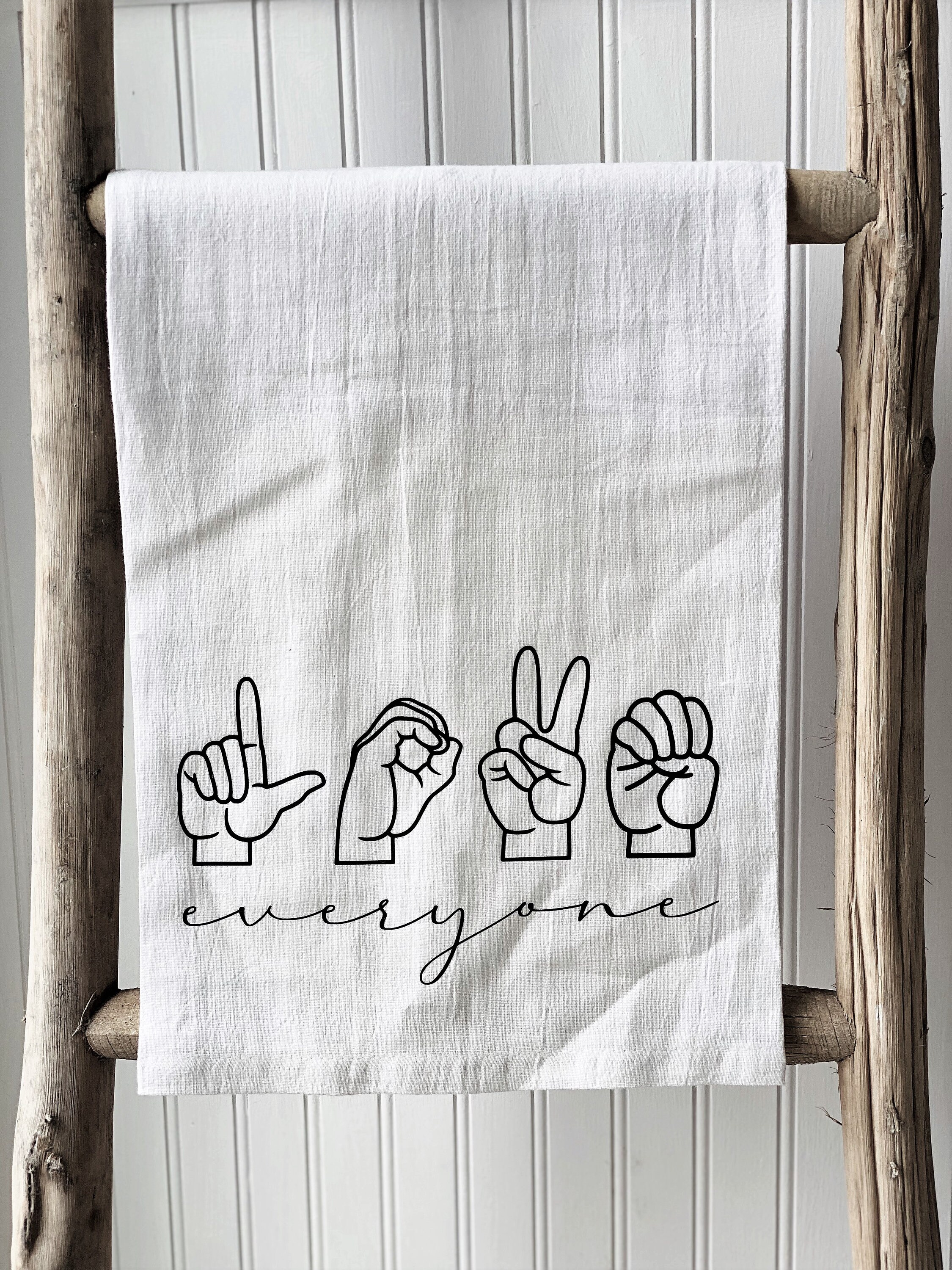 ASL Love Everyone Tea Towel / American Sign Language House Etsy