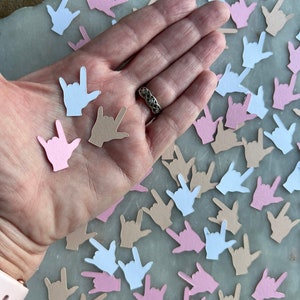 ASL Confetti / Sign Language Confetti / ASL I Love You / Sign Language I Love You / Card Filler / ILY / Wedding Confetti / Table Scatter