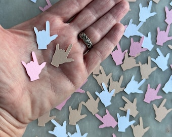 ASL Confetti / Sign Language Confetti / ASL I Love You / Sign Language I Love You / Card Filler / ILY / Wedding Confetti / Table Scatter