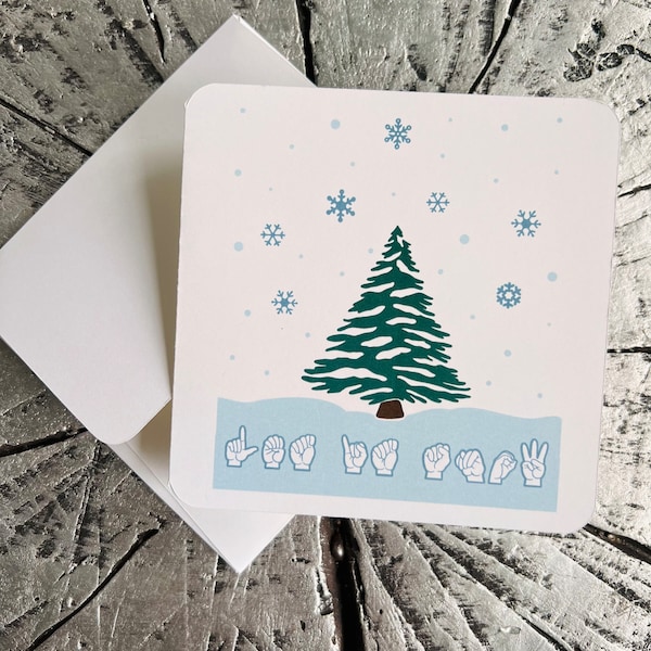 Asl Sign Language Christmas Card Etsy
