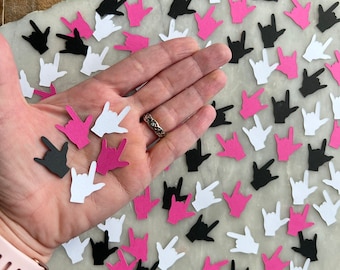 ASL Confetti / Sign Language Confetti / ASL I Love You / Sign Language I Love You / Card Filler / ASL Party Decor / Table Scatter