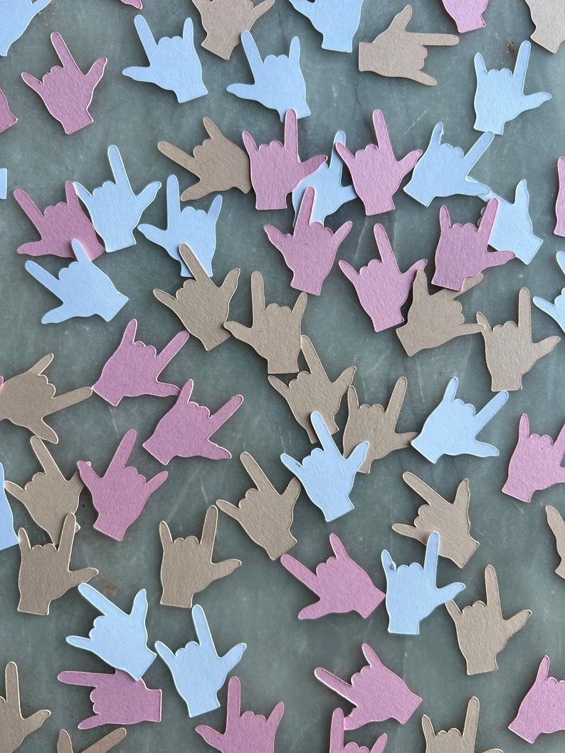 ASL Confetti / Sign Language Confetti / ASL I Love You / Sign Language ...
