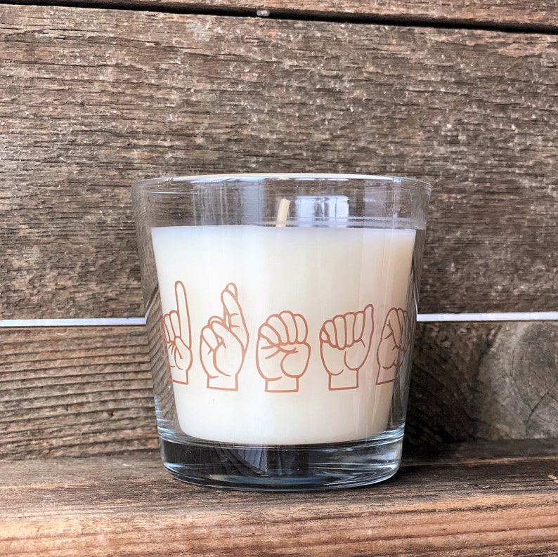 ASL Dream Candle / American Sign Language Fingerspell Dream / Etsy