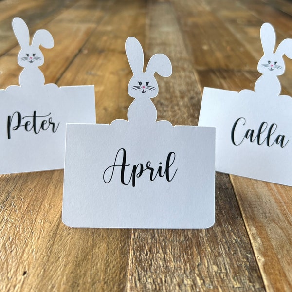 Easter Place Cards / Seating Cards for Easter Dinner / Rabbit Place Cards / Bunny Tented Place Cards / Easter Dinner Table Decor