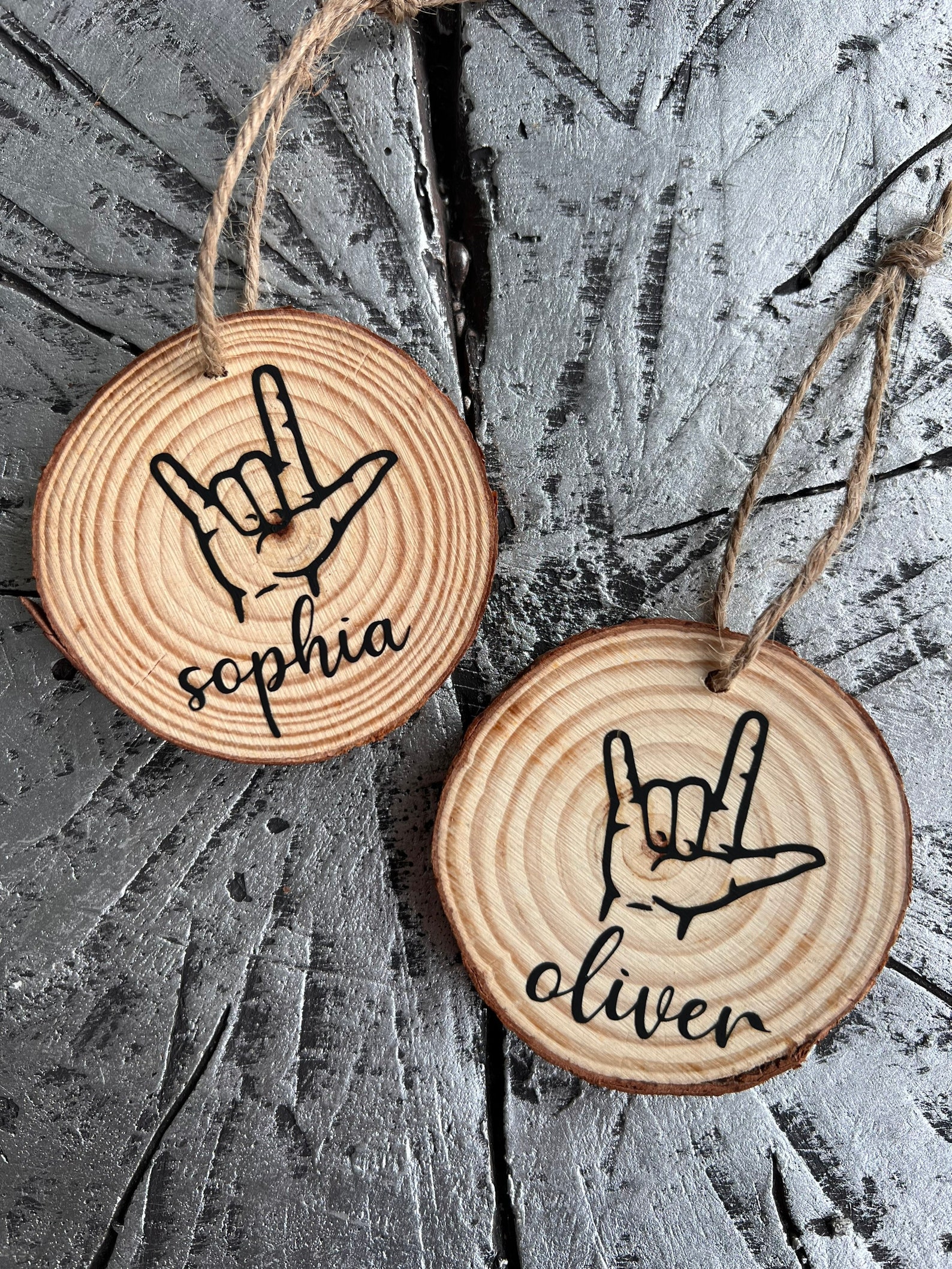 Personalized Sign Language Ornament/ ASL I Love You Ornament / Etsy