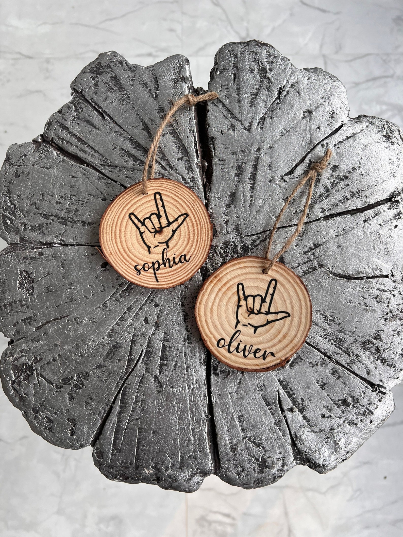 Personalized Sign Language Ornament/ ASL I Love You Ornament / Etsy