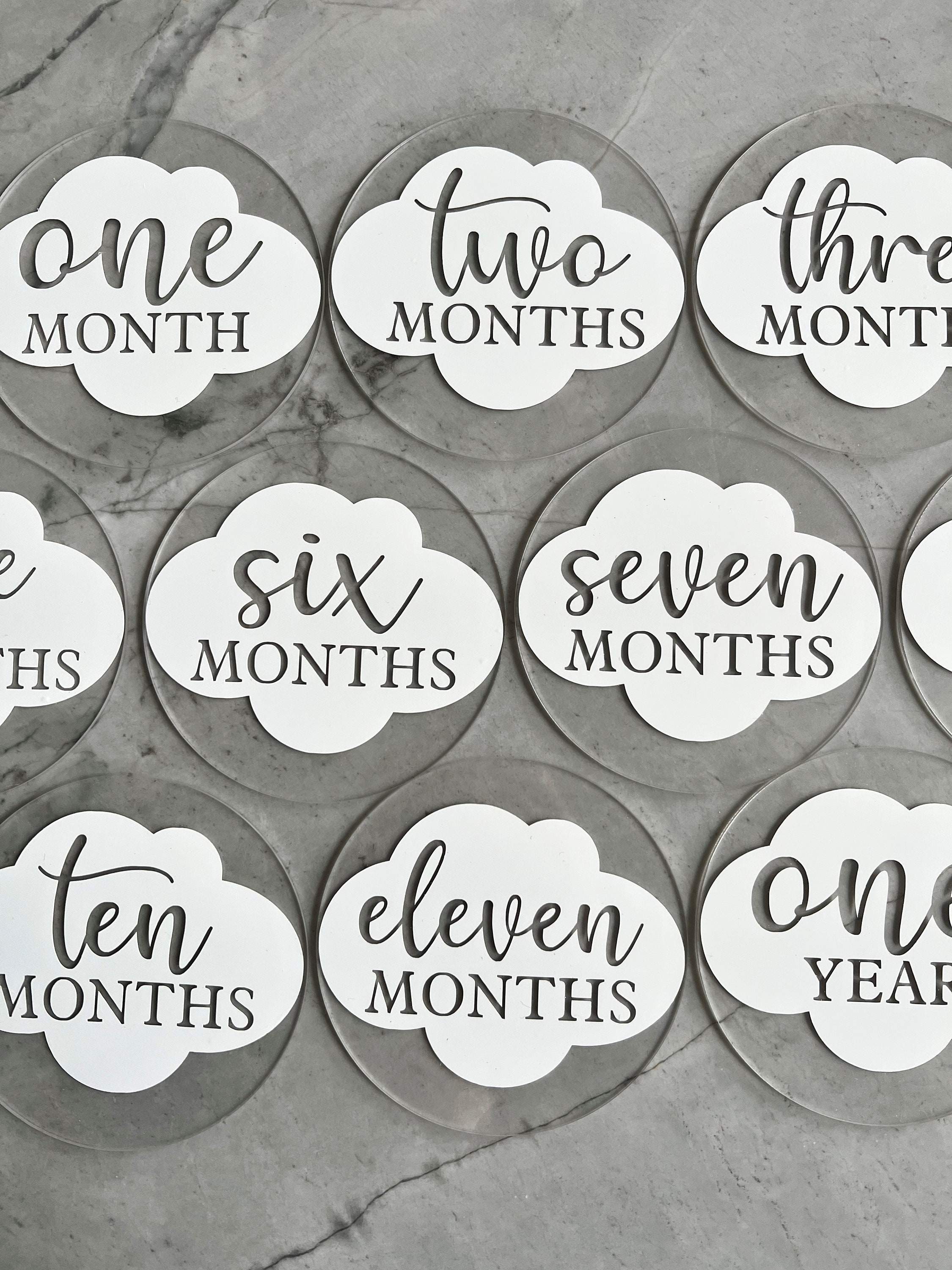 Cloud Themed Acrylic Baby Milestone Markers / Monthly Milestone Markers ...