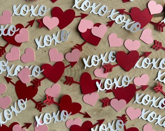 Valentine’s Day Confetti / Heart Confetti / XOXO Table Scatter / Card Filler / Valentine’s Day Table Decor/ Wedding Confetti / Tablescape