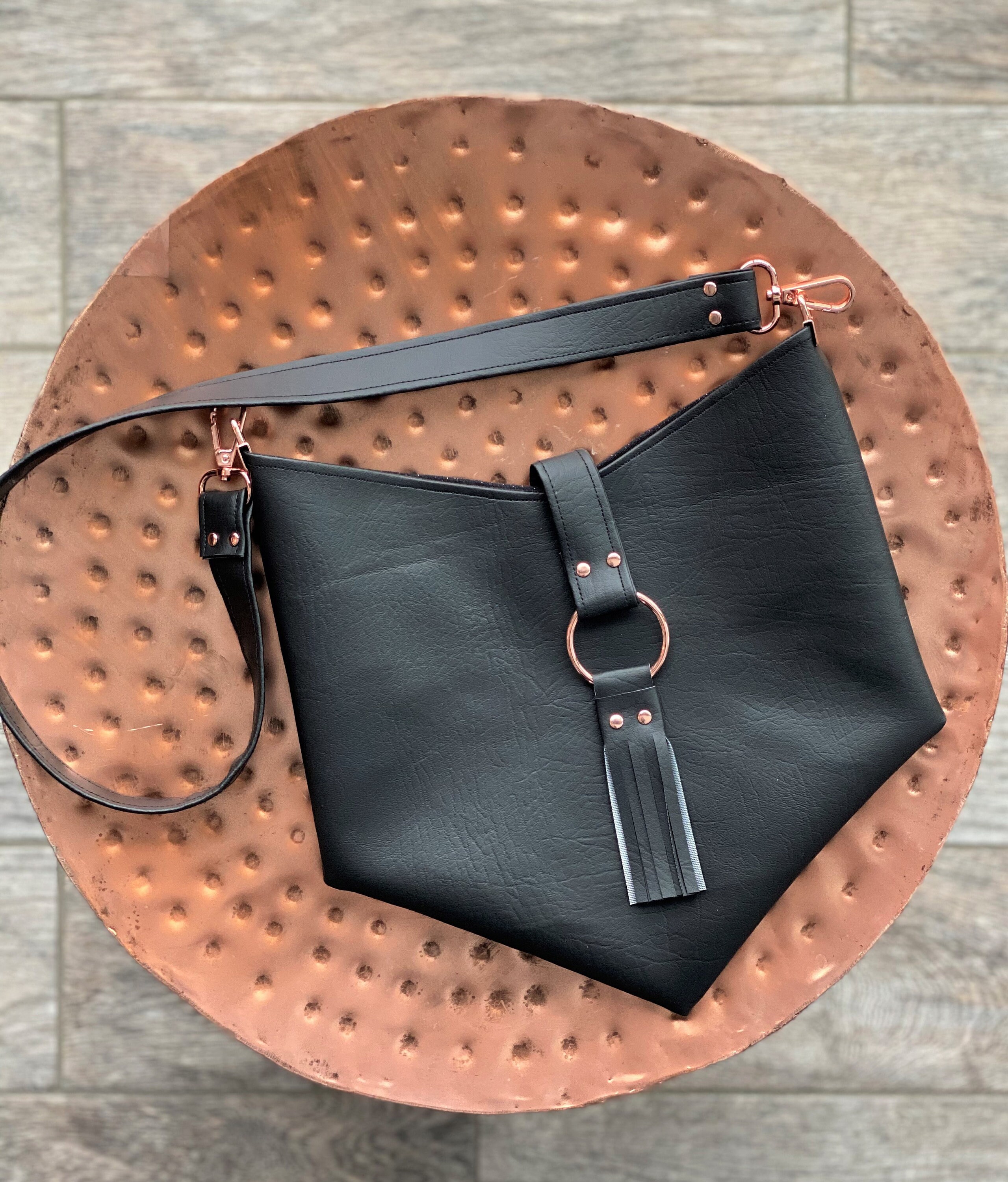 Black purse with rose gold hardware Clearance