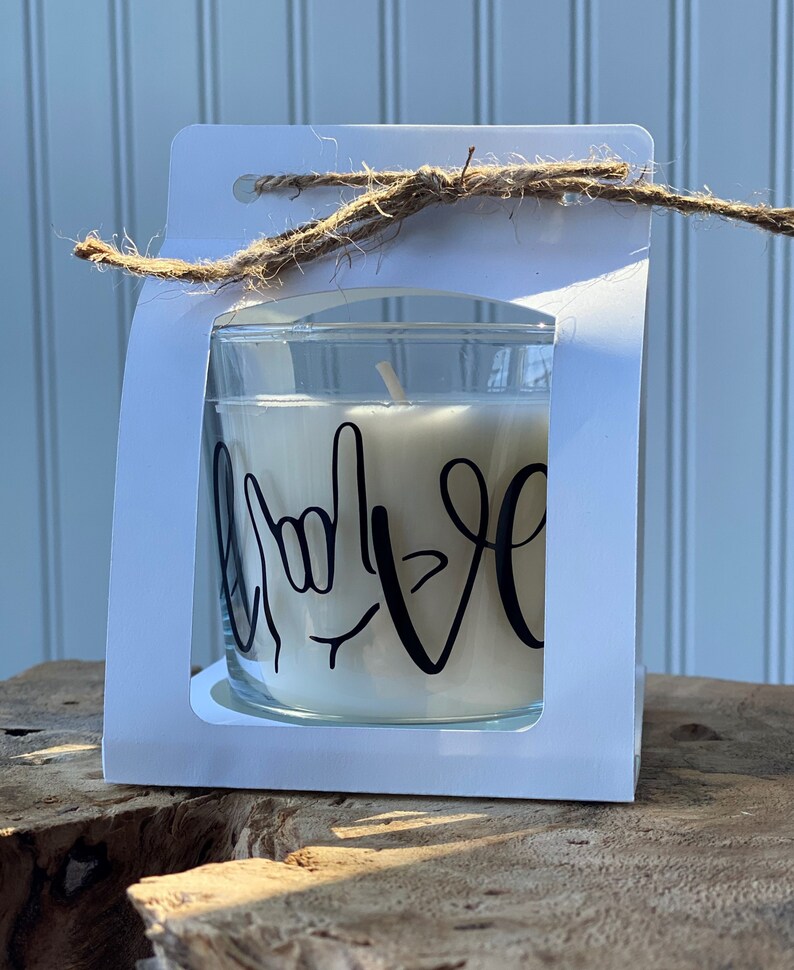 ASL I Love You Candle / American Sign Language / ASL Gift / Etsy