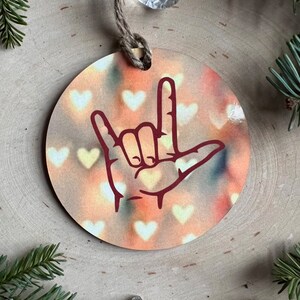 Personalized ASL Ornament / Custom Sign Language Ornament / ASL I Love You Ornament / ASL I Love You Ornament /  Christmas Ornament