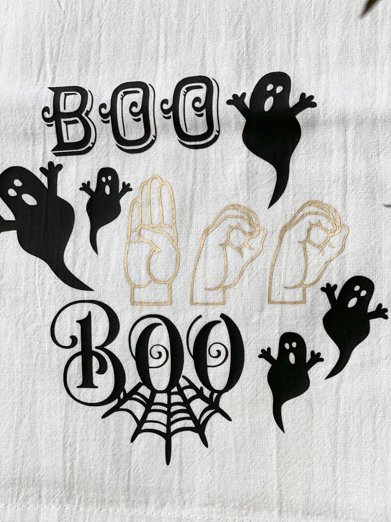 ASL Boo Halloween Tea Towel / American Sign Language Halloween Décor ...